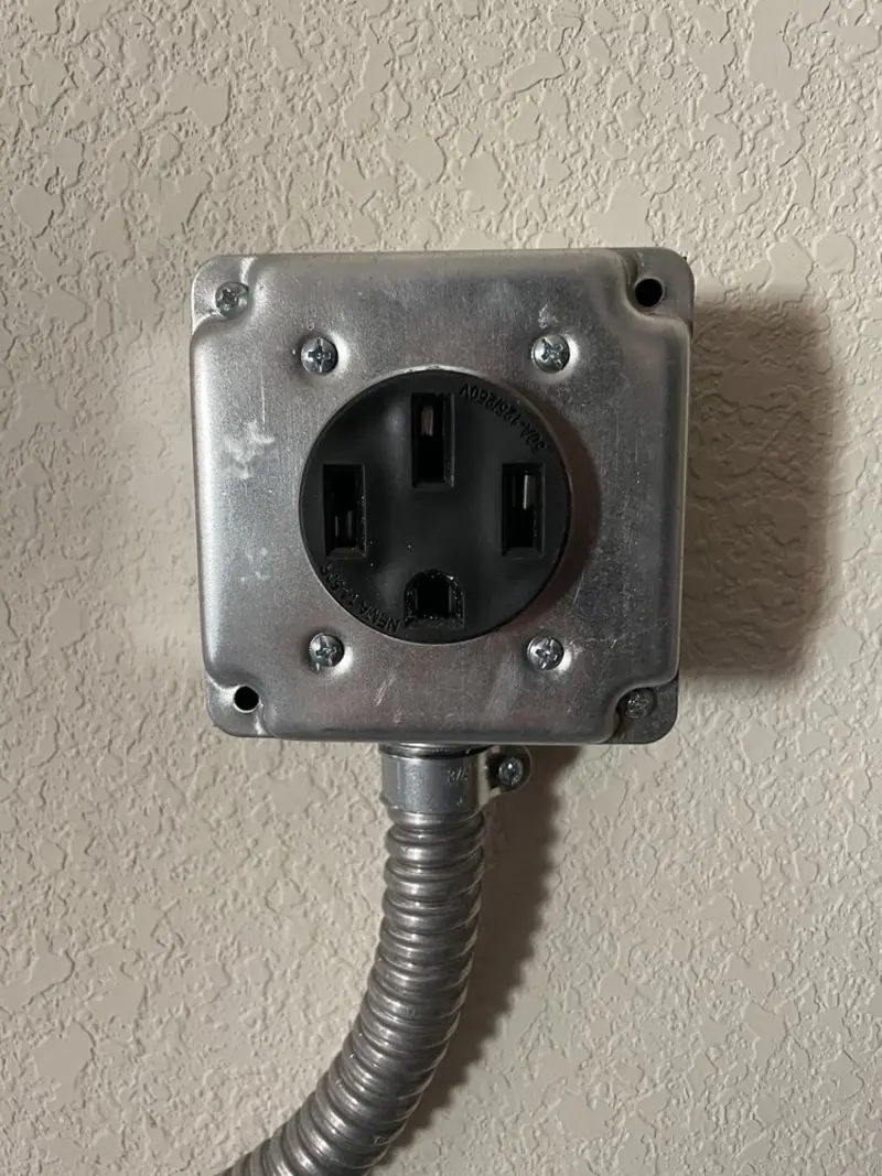NEMA 14-50 outlet installed for Smart Home Electrical in Wendell